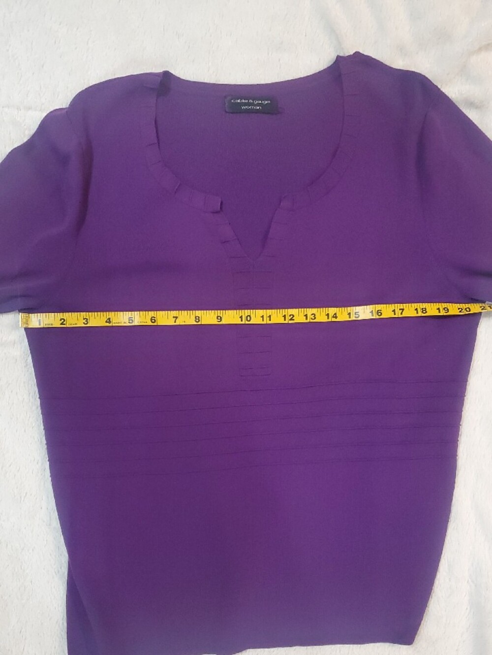 Cable & Gauge Purple Notch-Neck Tunic Top - Picture 5 of 9